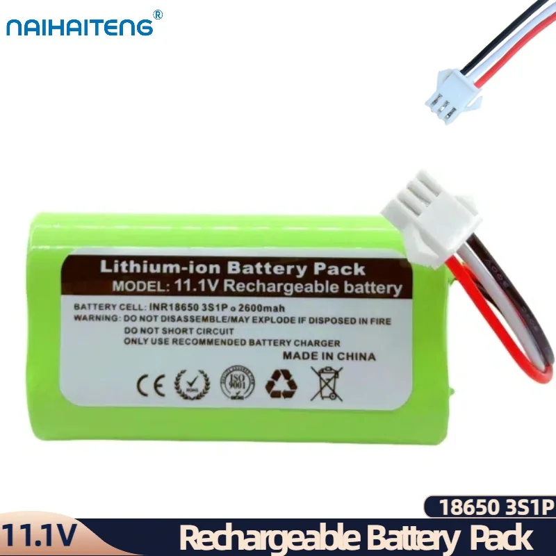 

11.1V 10.8V 2600mAh 18650 3S1P Rechargeable Li-ion Battery Pack For Ecovacs Robot Vacuum D36A D36B D36C D36E DA60 DB35 Wholesale