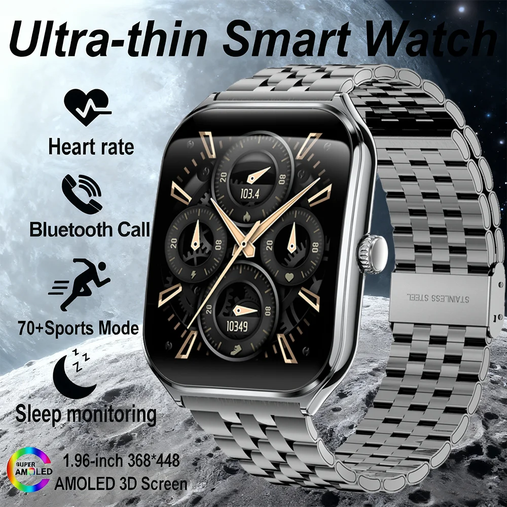 

New from DAORKOW 2025 Slim men's and women's smart Watch 1.96-inch AMOLED HD screen Motion track Bluetooth call 3ATM waterproof