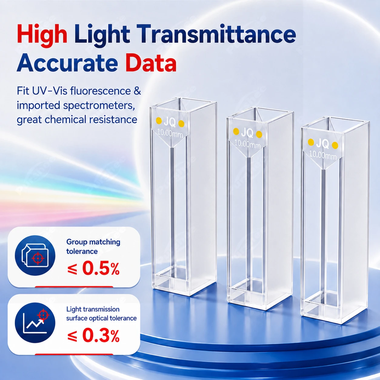JGS-1 Quarz-Mikroküvette 350μl-1750μl mit Doppel- & Vierfach-Lichtweg, abgeschrägte schmale Schlitz-Probenzelle für Laborspektrophotometer – Detail 6