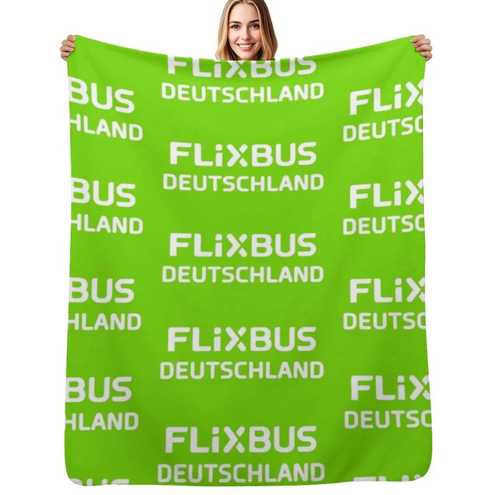 Flixbus Throw Blanket Outdoor Soft Blanket for Picnic Beach Camping