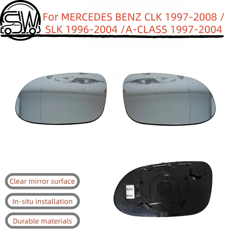 (Not fit for R171,R230) Car Wide angle heated mirror glass For MERCEDES BENZ CLK 1997-2008 /SLK 1996-2004 /A-CLASS 1997-2004