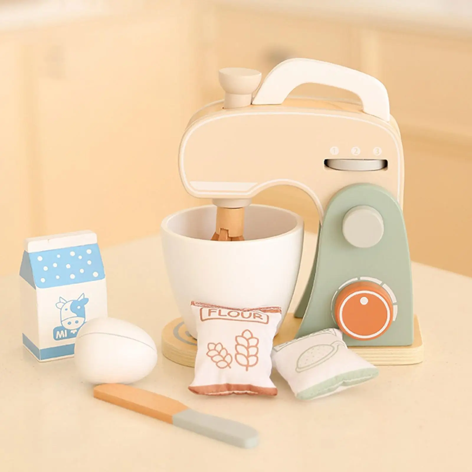 Wooden Toy Mixer Set, Small Appliances Toys, Pretend Play Play Kitchen Accessory