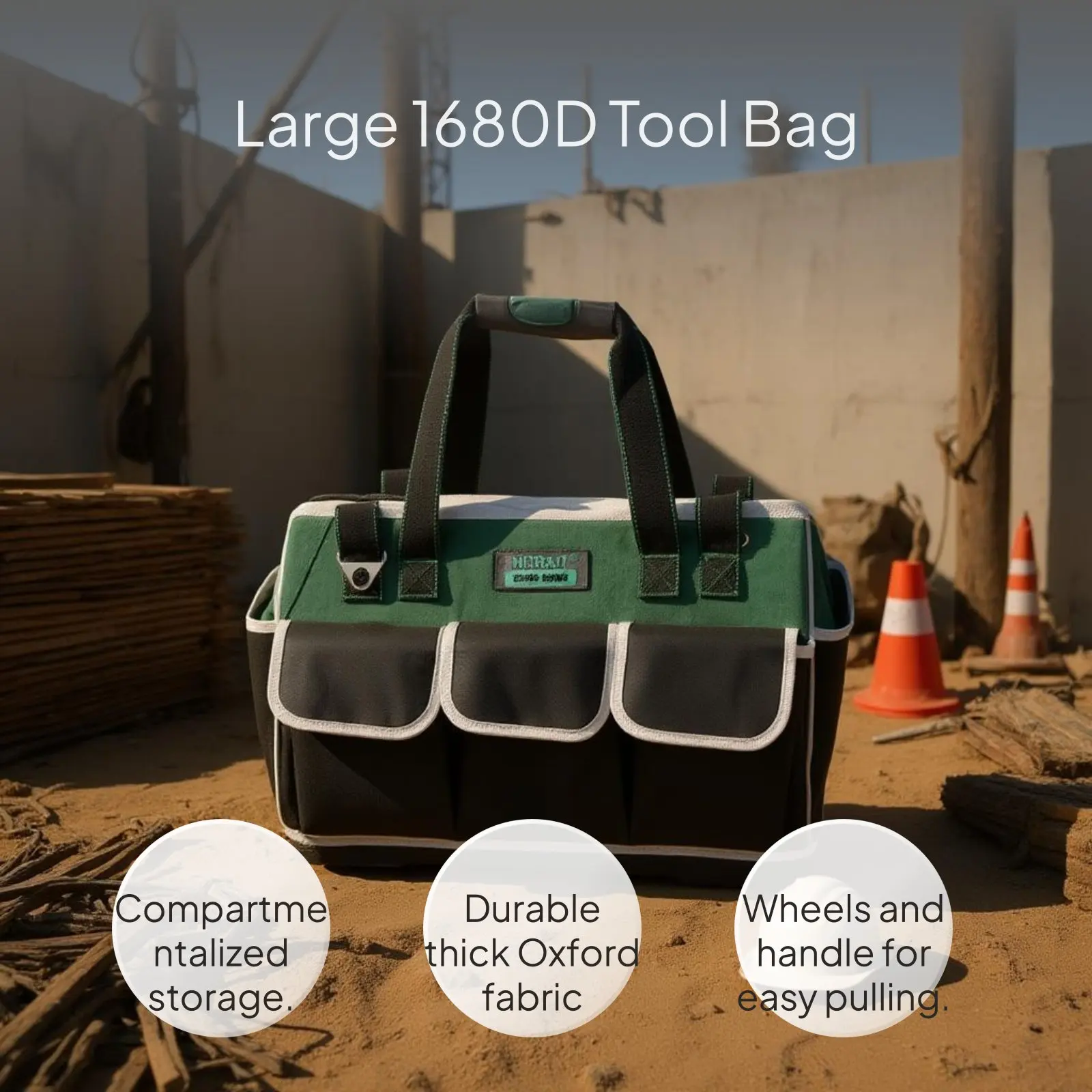 Rolling Tool Bag Canvas Organizer for Repair