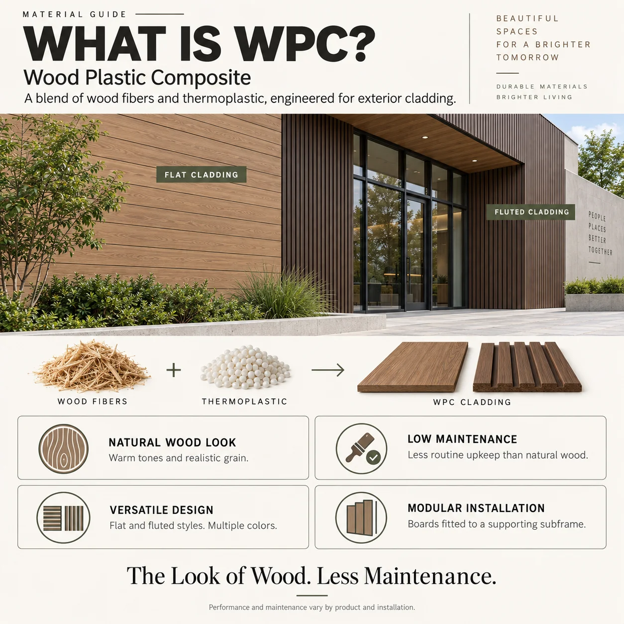 WPC Wall Panel Louver Cladding Exterior Cladding Waterproof Wood Grain Villa Garden Yard Patio Backyard Outdoor Privacy Modern