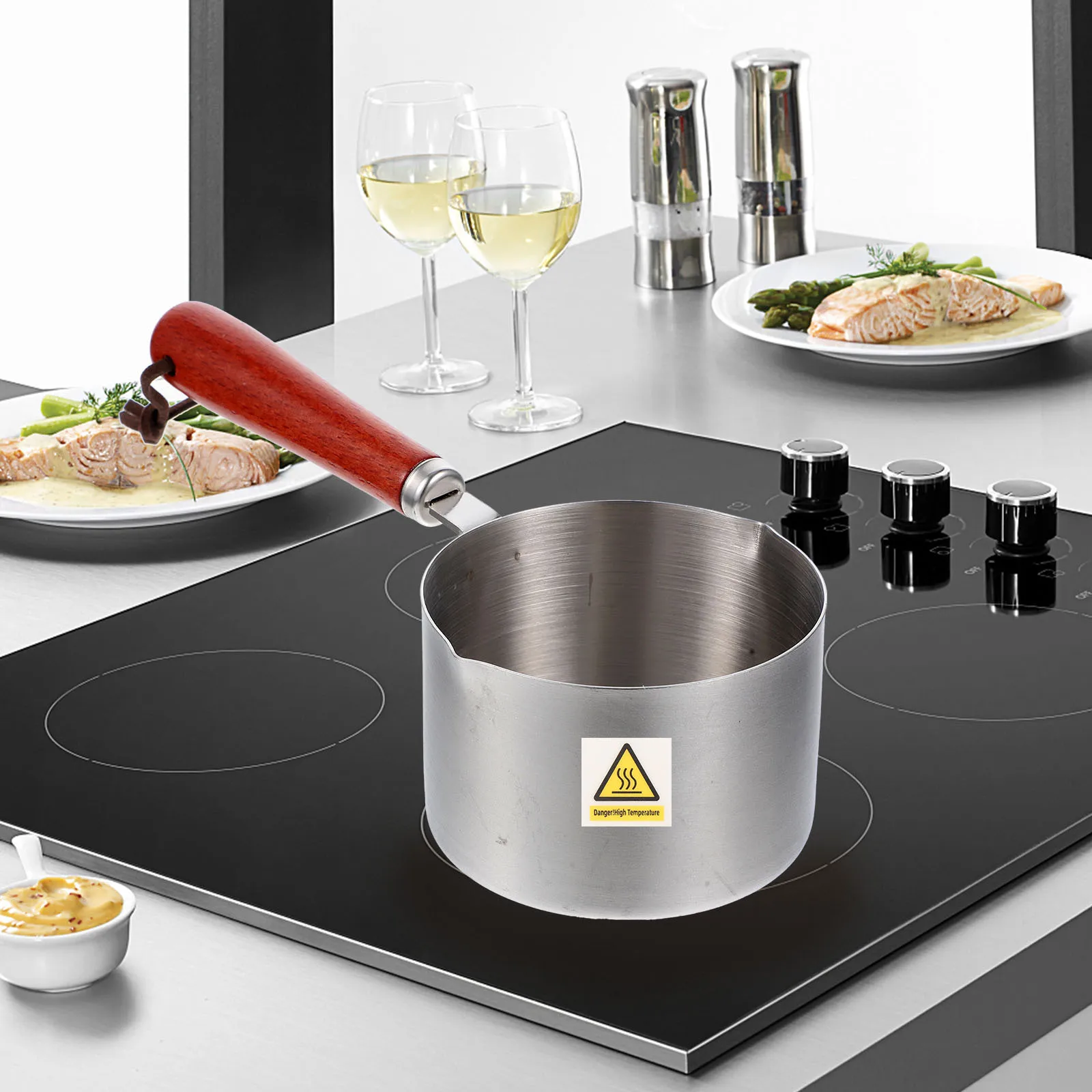 10pcs High Temperature Caution Decal Hot Surface Warning Sticker Strong Adhesive Pc Material For Equipment Safety Sign