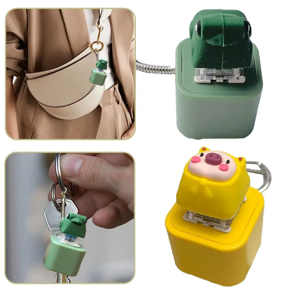 Porte-clés de décompression créatif, son de presse, voix lumineuse, tête de cochon, pendentif de sac de grenouille, Animal amusant, accessoires populaires