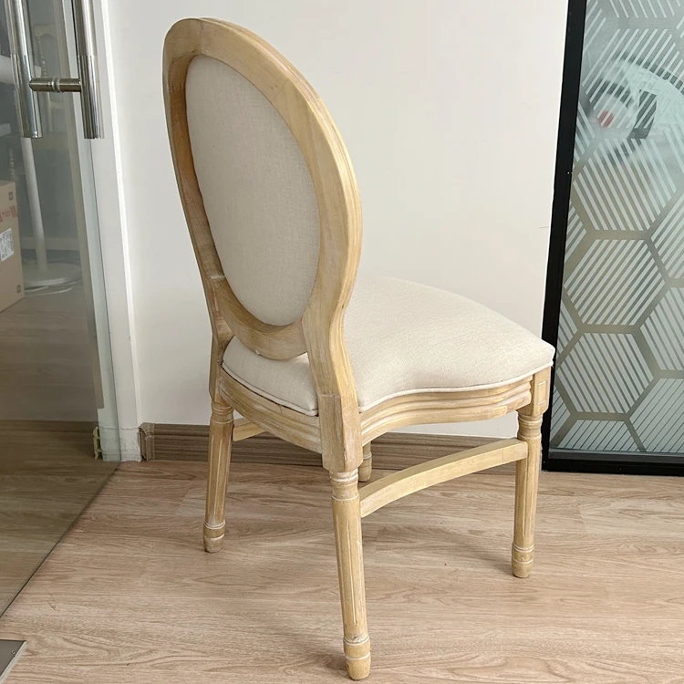 Vintage cane back rubber/oak/birch wood rattan back louis chair wood white round back louis chair