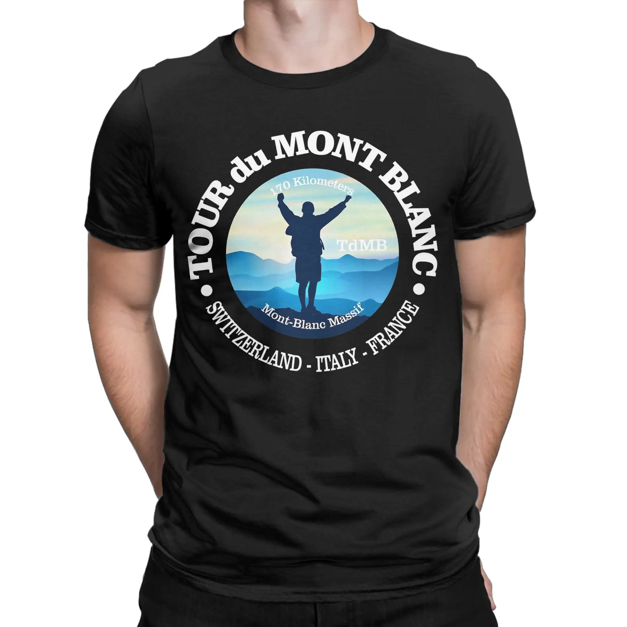 Men T-Shirt Tour du Mont Blanc TMB  Crazy Pure Cotton Tee Shirt Short Sleeve  T Shirt Round Collar Clothing Party