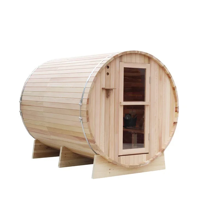 4-6 people 1800X2400mm outdoor sauna with porch traditional wood Cana