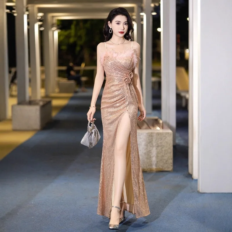 Robe de soiree NewV-cuello cremallera vestidos largos sirena vestidos de noche vestido de fiesta vestidos formales de graduación vestidos de fiesta personalizados