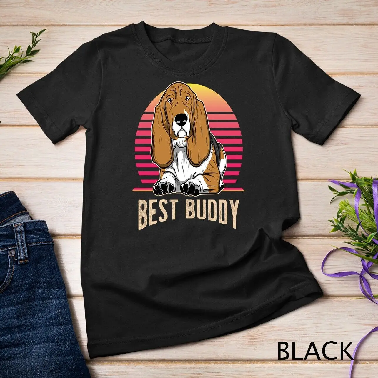 

Футболка Basset Hound для любителей собак в стиле ретро