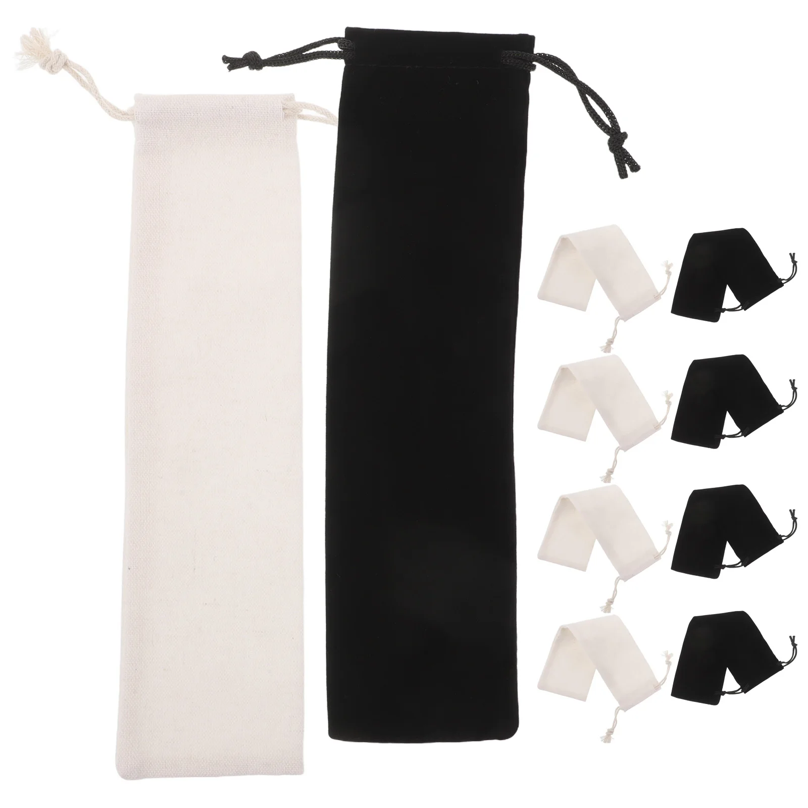 

20Pcs Portable Travel Utensil Pouch Cotton Linen Drawstring Bag Reusable Straw Fork Spoon Cutlery Storage Organizer Outdoor