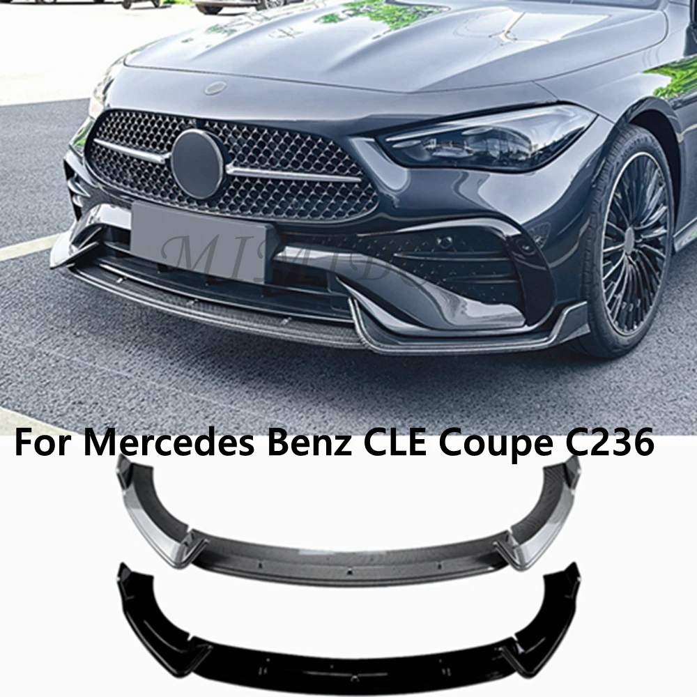 For Mercedes-Benz CLE Coupe 2024+ C236 CLE260 300 CLE53 AMG Lower Front Bumper Chin Lip Kit Spoiler Splitter Canard Lip Splitter