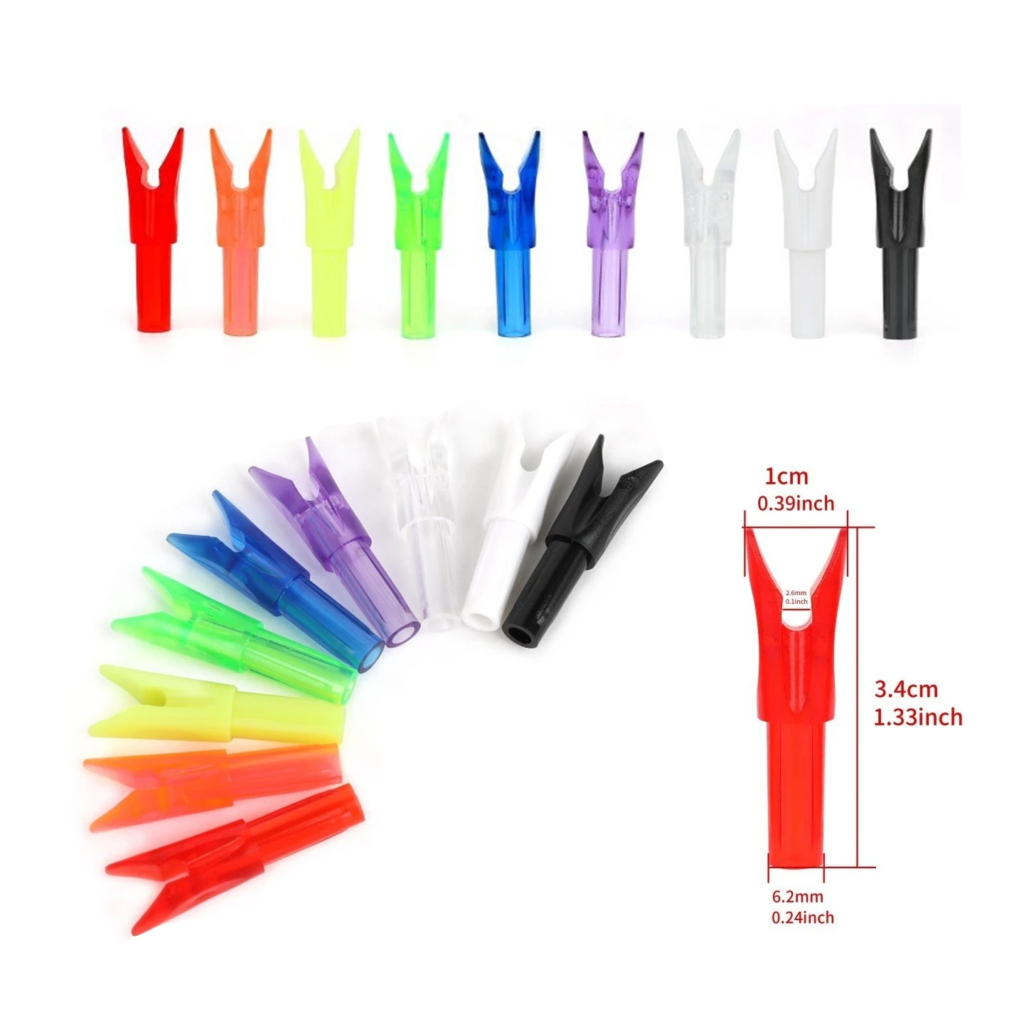 50pcs Archery Arrow Nock V-Shape Color PC Insert Arrow Tail for ID6.2mm Carbon Fiberglass Arrow Shaft Hunting Shooting Accessory view 3