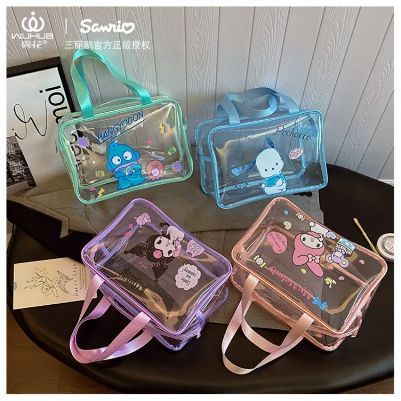 Olá kitty saco de cosméticos multifuncional caixa de maquiagem sanrio saco de armazenamento organizador de cosméticos de viagem kuromi bolsa caso de h
