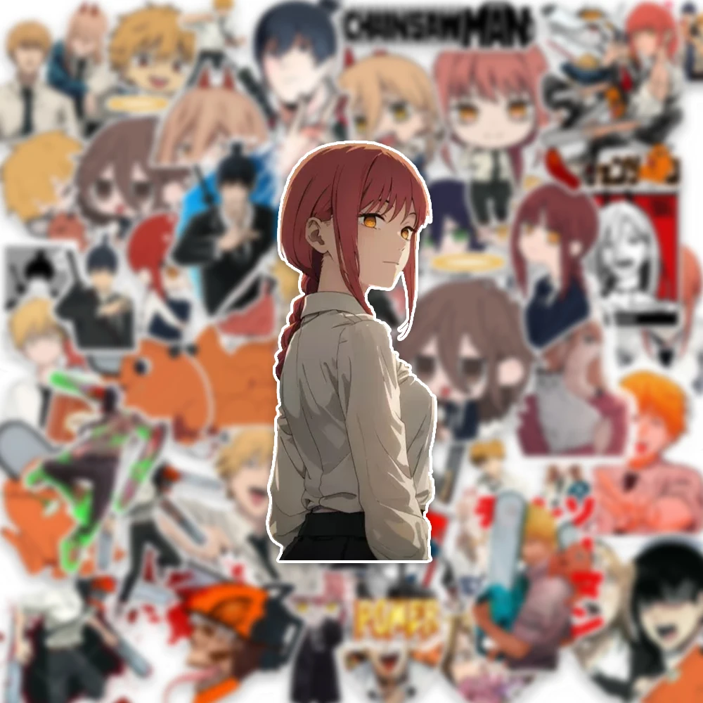 

50Pcs Anime Chainsaw Man Graffiti Sticker Creative Decoration Denji Makima Mobile Tablet Waterproof Stickers Diy Toys Gift