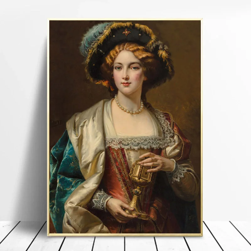 Classical Beautiful Rich Girls Posters Woman Court Lady Canvas Painting For Living Room Wall Art Home Decor And Prints Pictures