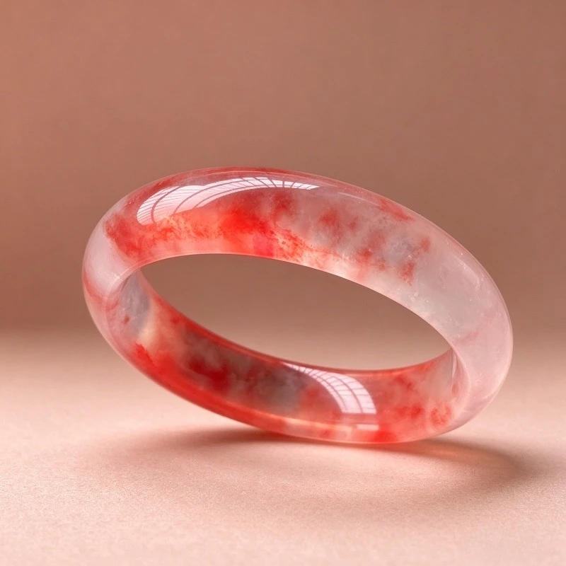 New Exquisite Ice Bottom Red Flat Bar Bracelet
