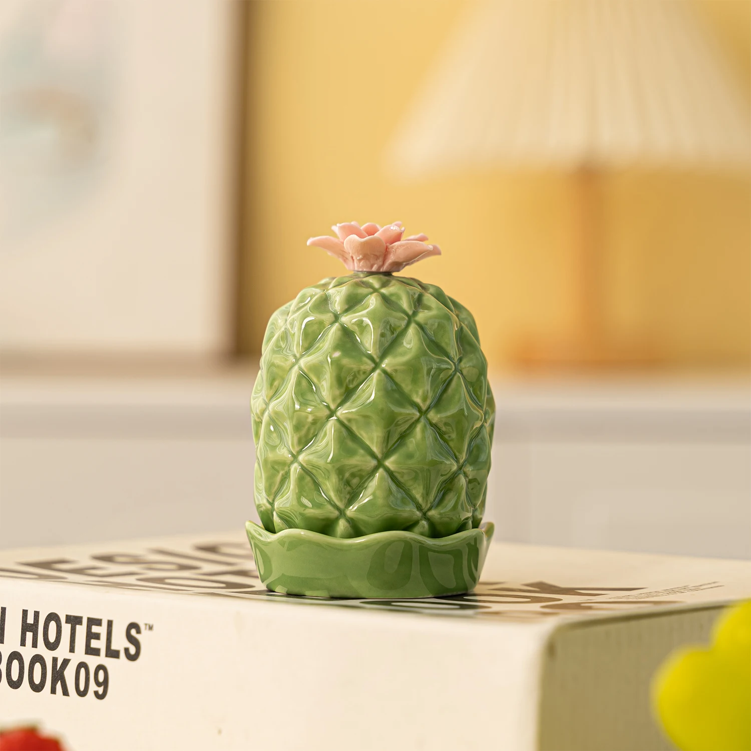 Creative Ceramics Cactus Toothpick Holder Home Dining Table Desktop Decor Ornaments Living Room Cotton Swab Box view 6