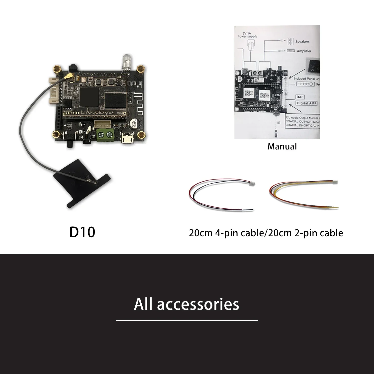 

D10 Bluetooth Audio Receiver Board Bluetooth 5.0 Wireless Stereo Music Module Multiroom DIY WIFI Audio Board