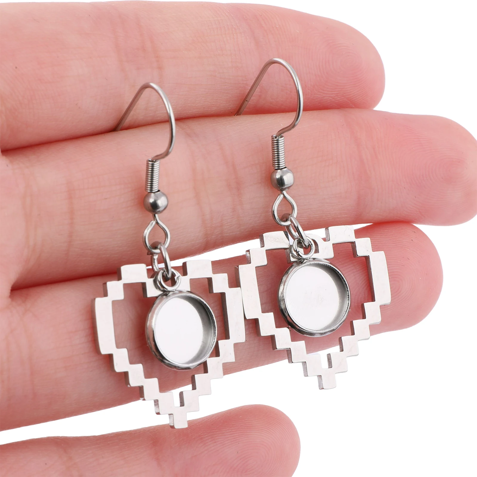 6pcs Stainless Steel Heart Hoo - Hoop Earrings 评论和价格