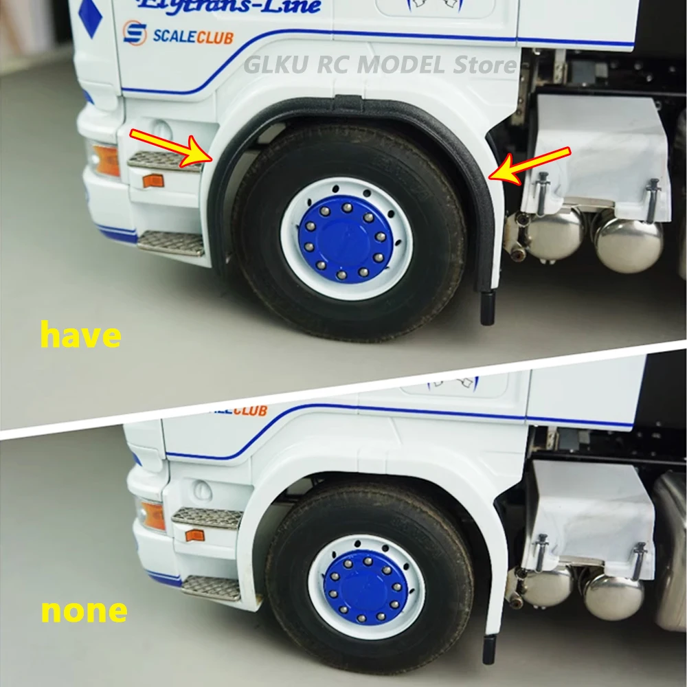 2PCS SCALECLUB LM-SC-1 Fender Wheel Eyebrow Trim Upgrade Parts For Tamiya 1/14 RC Traction Truck Mud Head Truck Model