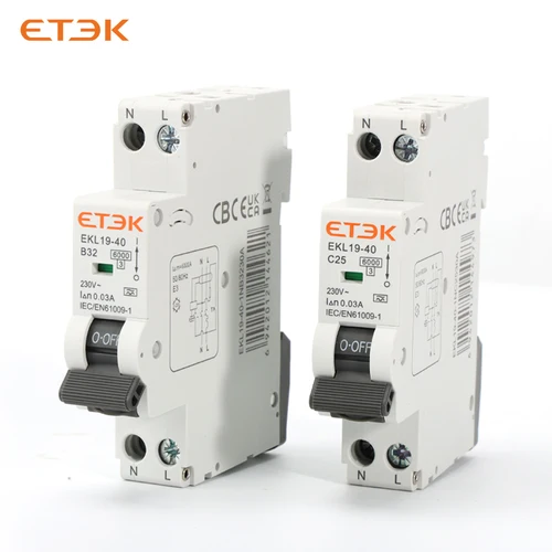 Imagen 2 del producto ETEK RCBO tipo A disyuntor automático Residual 6KA 1P + N 2P 16a 20a curva C con protección contra fugas de sobrecorriente 30mA EKL9-40