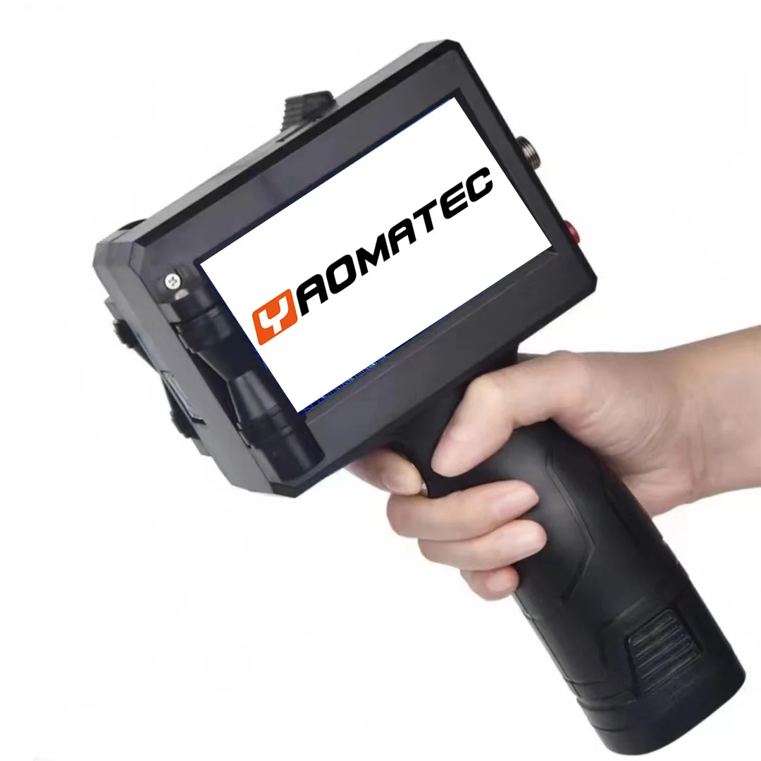 

Yaomatec 12.7mm Multilingual Handheld Inkjet Printer Logo Expiration Date Number Bar Code Qrcode Printer for Carton Plastic Bags