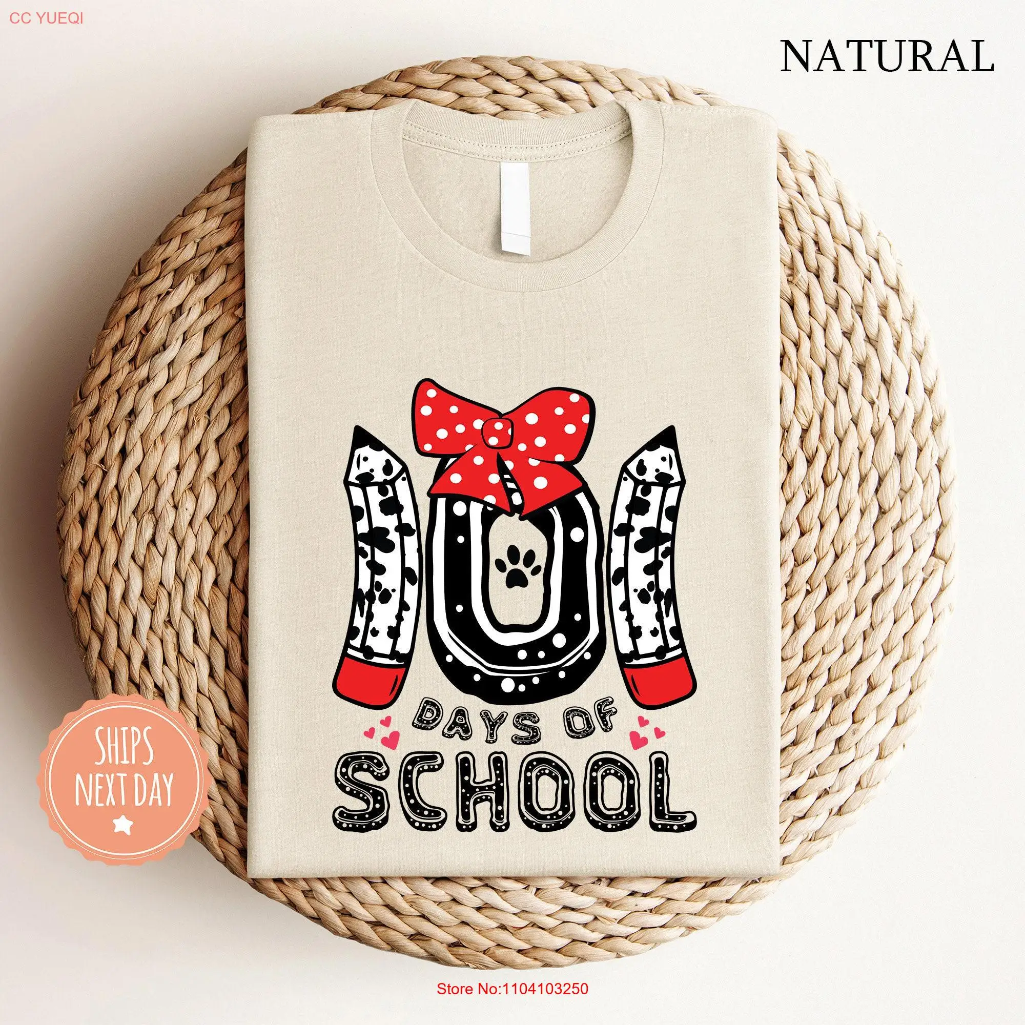 101 Days Of School T Shirt Dalmatian Dog Smarter 101st Day Comfort Colors long or short sleeves