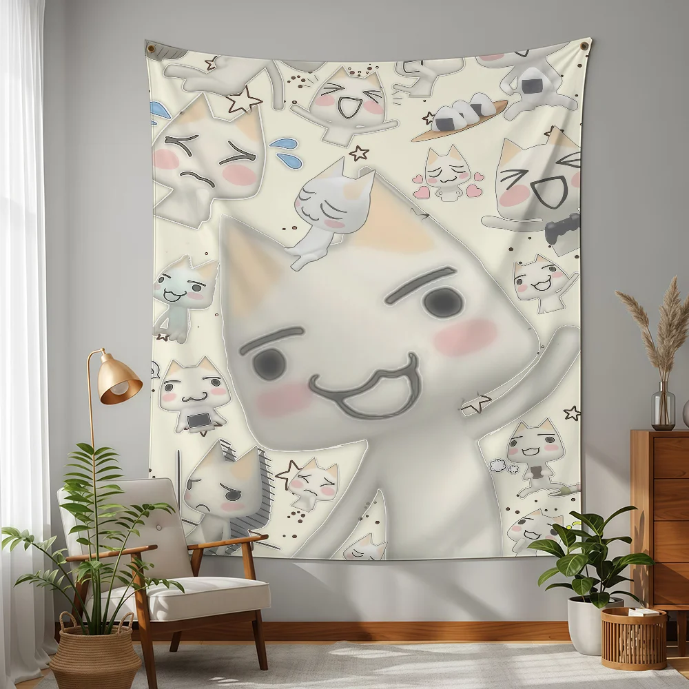 Inoue Toro Cute Cat Hippie-Style flag Tapestries Outdoor Parties Wall Decor Camping Bedrooms Living Rooms Dorms Gifts