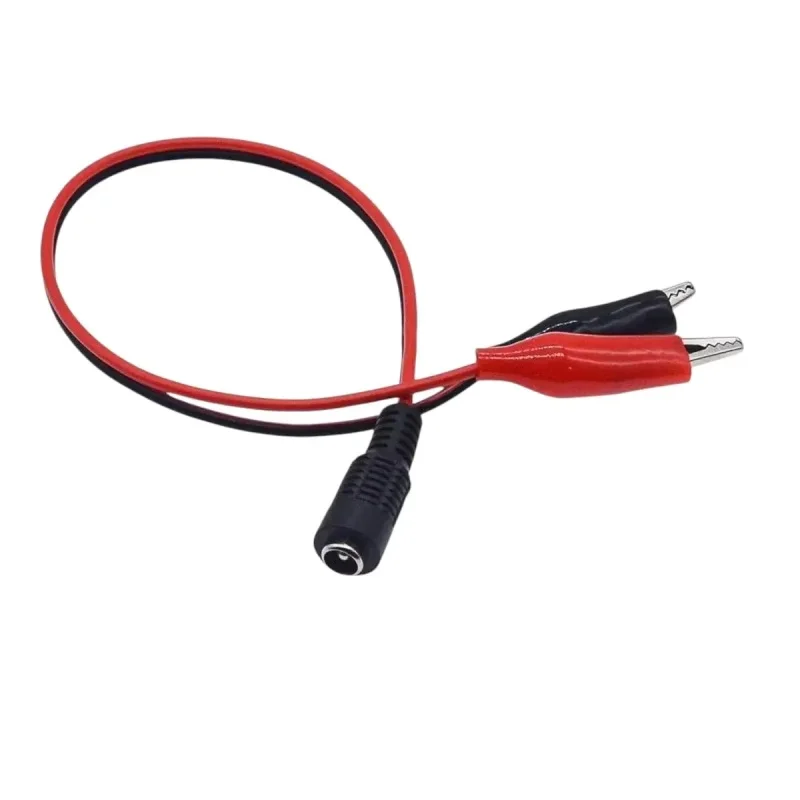 1PC 2 Alligator Clip to 1 Male or Female DC Power Plug Connector Adapter DC 5.5*2.1mm Clips Crocodile Test Leads image 4