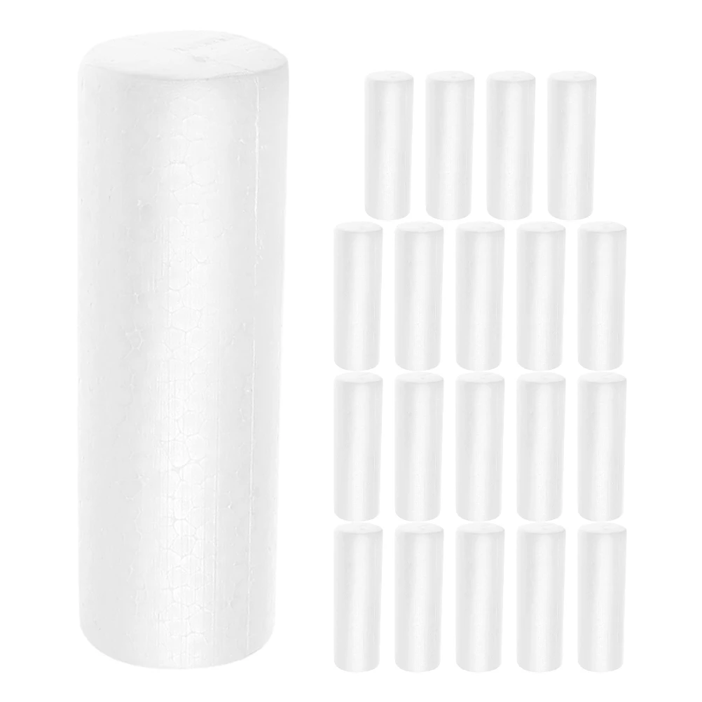 

20pcs Foam Cylinder Supplies Lightweight Diy Craft Cylinders Floral Tubing Polystyrene Shapes Wedding Home Decor