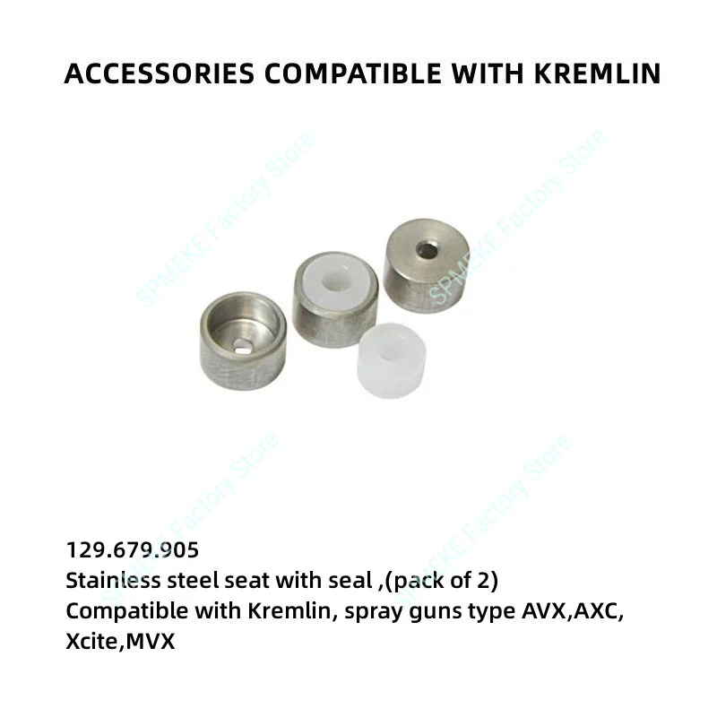 Accessories Compatible With Kremlin, Spray Guns Type AVX, AXC,Needle Cartridge Assembly,Seat Holder,Seat in S.Steel With Seal