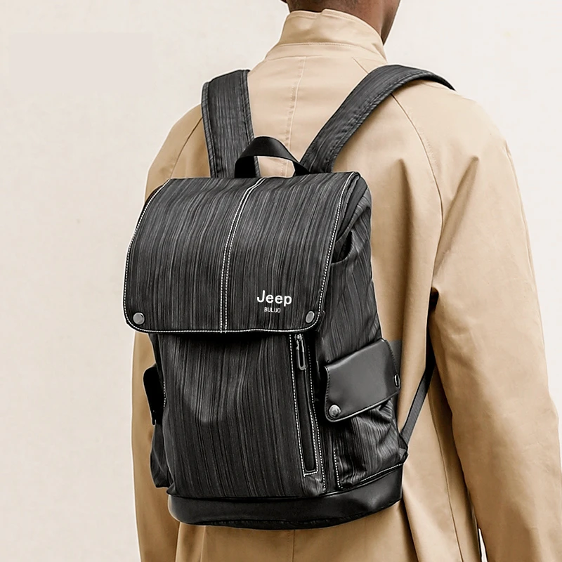 JEEP BULUO-Mochila Laptop para Homens e Mulheres, Mochila Escolar de Alta Capacidade, Mochila Casual, Sacos de Viagem Quentes, Alta Qualidade, Nova,