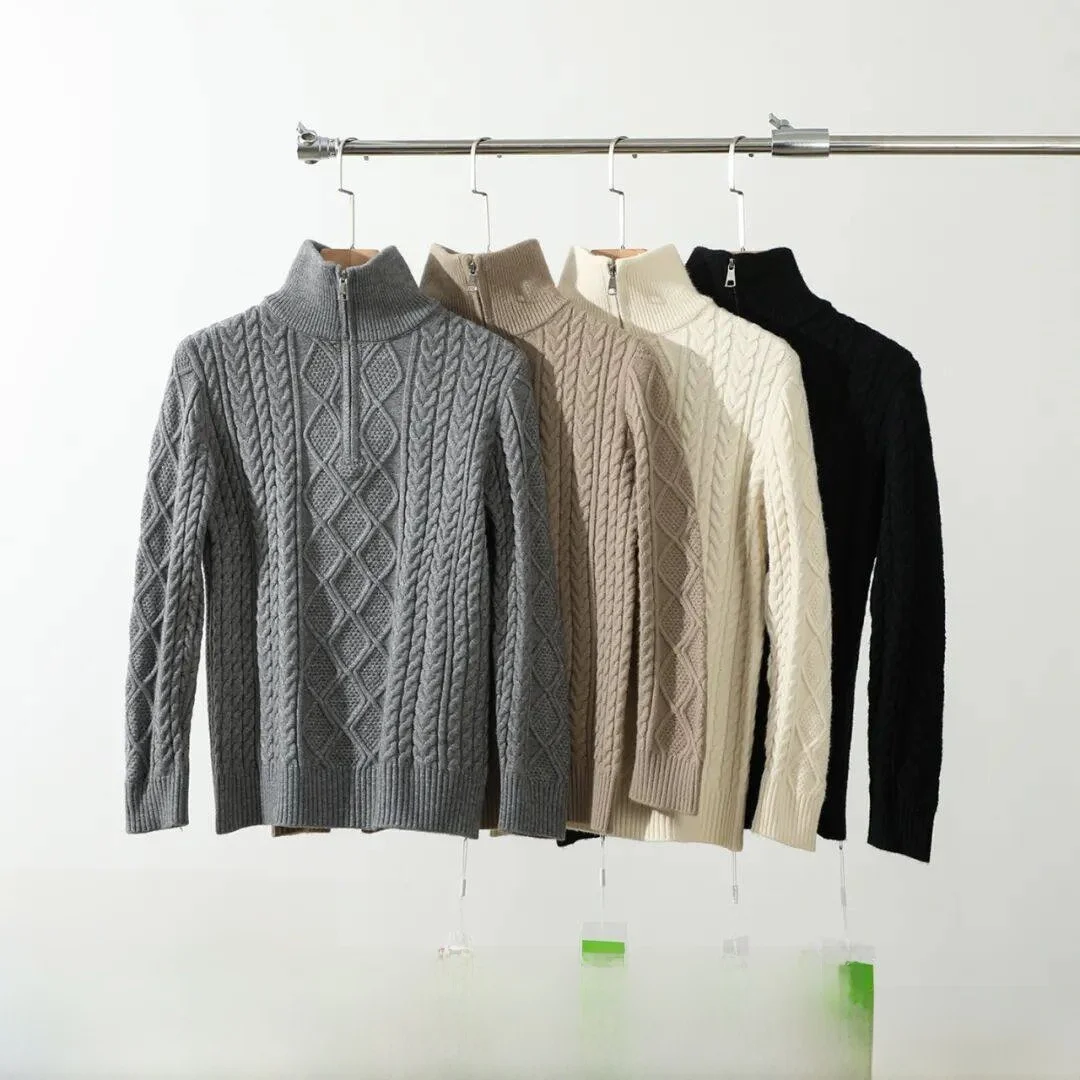 

Мужской вязаный свитер Laid-ba на молнии с высоким воротником, повседневный, модный, осенне-зимний, теплый, мягкий, приятный к телу