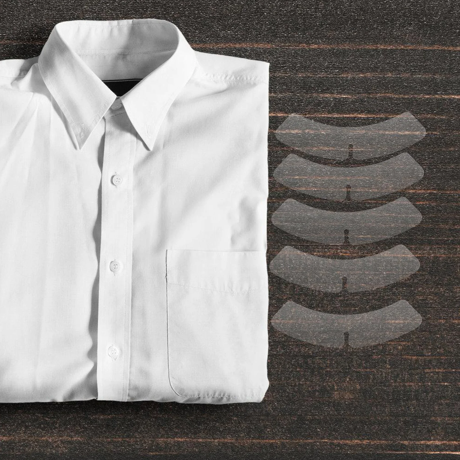 100 Uds. Soportes de plástico para cuello de camisa, fijación firme para camisas de vestir para hombres, extensores de camisas
