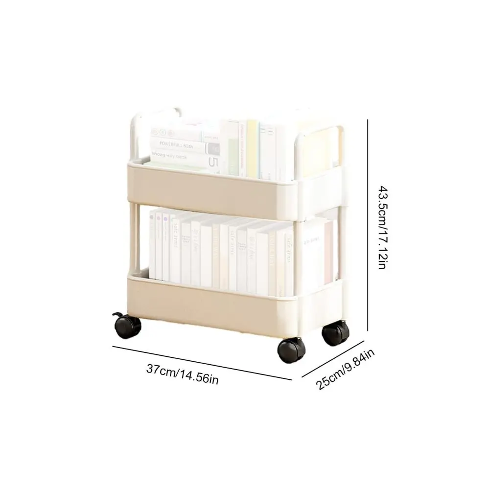 

Rolling Storage Cart 20lbs Max Load Capacity 2 Tier Utility Cart Trolley On Wheels For Kitchen Bathroom