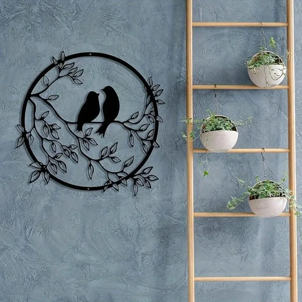 Nature Inspired Bird & Branch Metal Wall Decor Lightweight Hanging Art for Home Living Room & Office Decoration