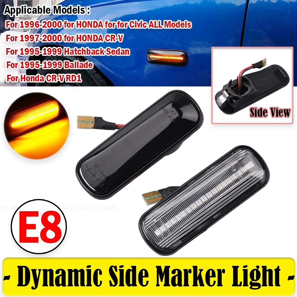 LED Dynamic Turn Signal Light Side Marker Mirror Lamp For HONDA Civic CR-V 1996-2000 For Ballade Hatchback Sedan 1995-1999