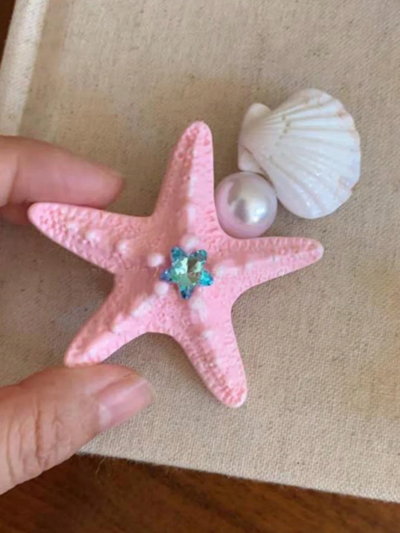 

4pcs Elegant Starfish Shell Simulated Orchid Seaside Resort Hairpins For Women