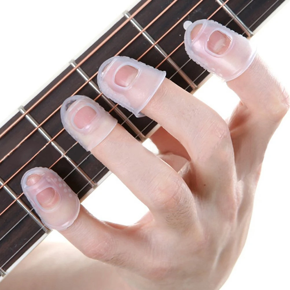 

9pcs Guitar Fingertip Protectors Silicone Reusable Stretchable Finger Guards For Ukulele Banjo Mandolin Stringed Instruments