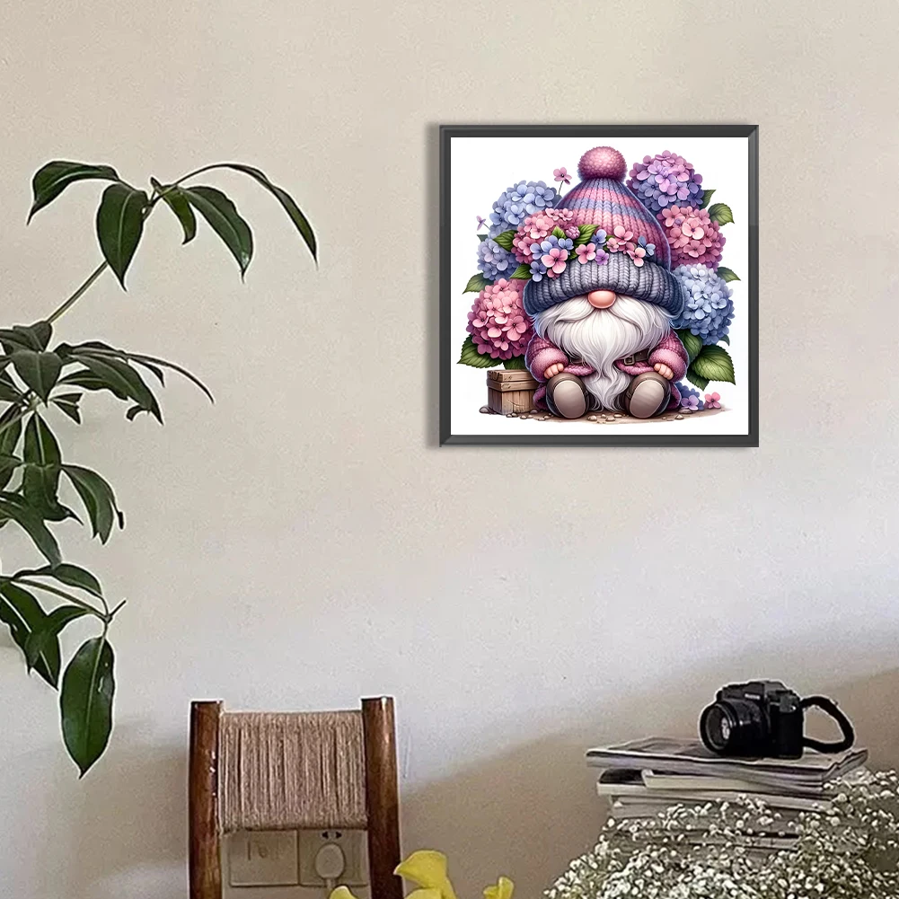 5D DIY 풀 라운드 드릴 다이아몬드 페인팅 라벤더 그놈 키트 홈 장식30x30cm