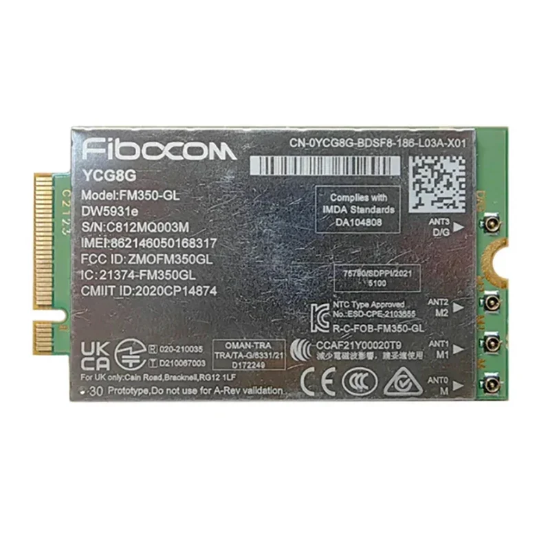 Fibocom FM350-GL DW5931e 5G M.2 โมดูลสําหรับ Dell Latitude 5531 9330 3571 แล็ปท็อป 4x4 MIMO โมเด็ม GNSS