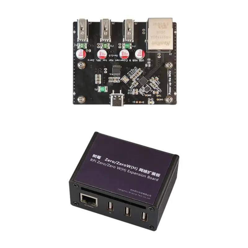 Exquisite-Rpi0-3U1ETH 100Mbps Ethernet Adapter Expansion Board For Raspberry Pi Zero With Case Kit 3X USB 2.0 Ports Riser Card