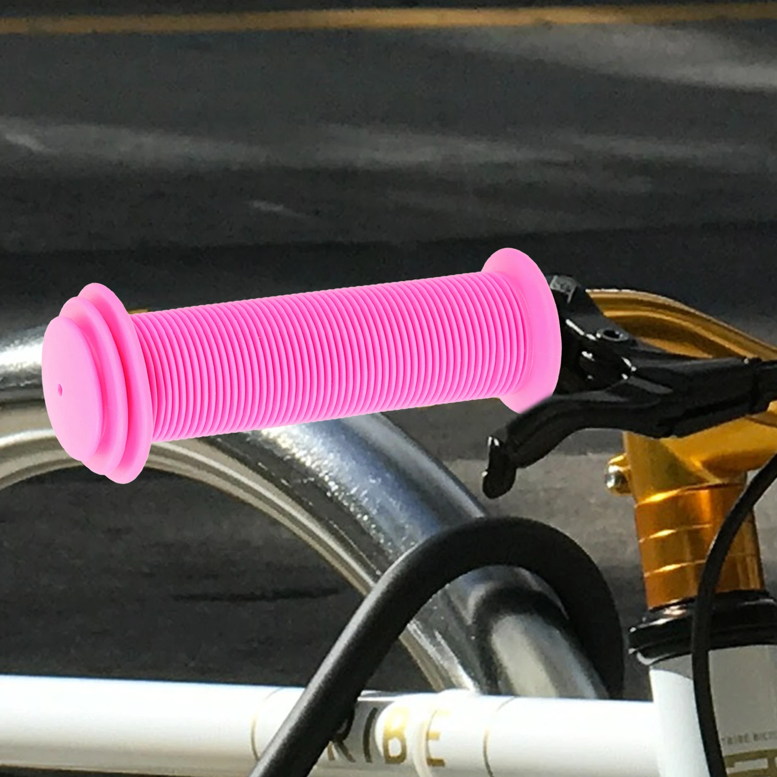 

2pcs Soft Colored Rubber Handlebar Grips Anti-Slip Shockproof Bike Handle Covers for Mountain Road Cycling Easy Install No