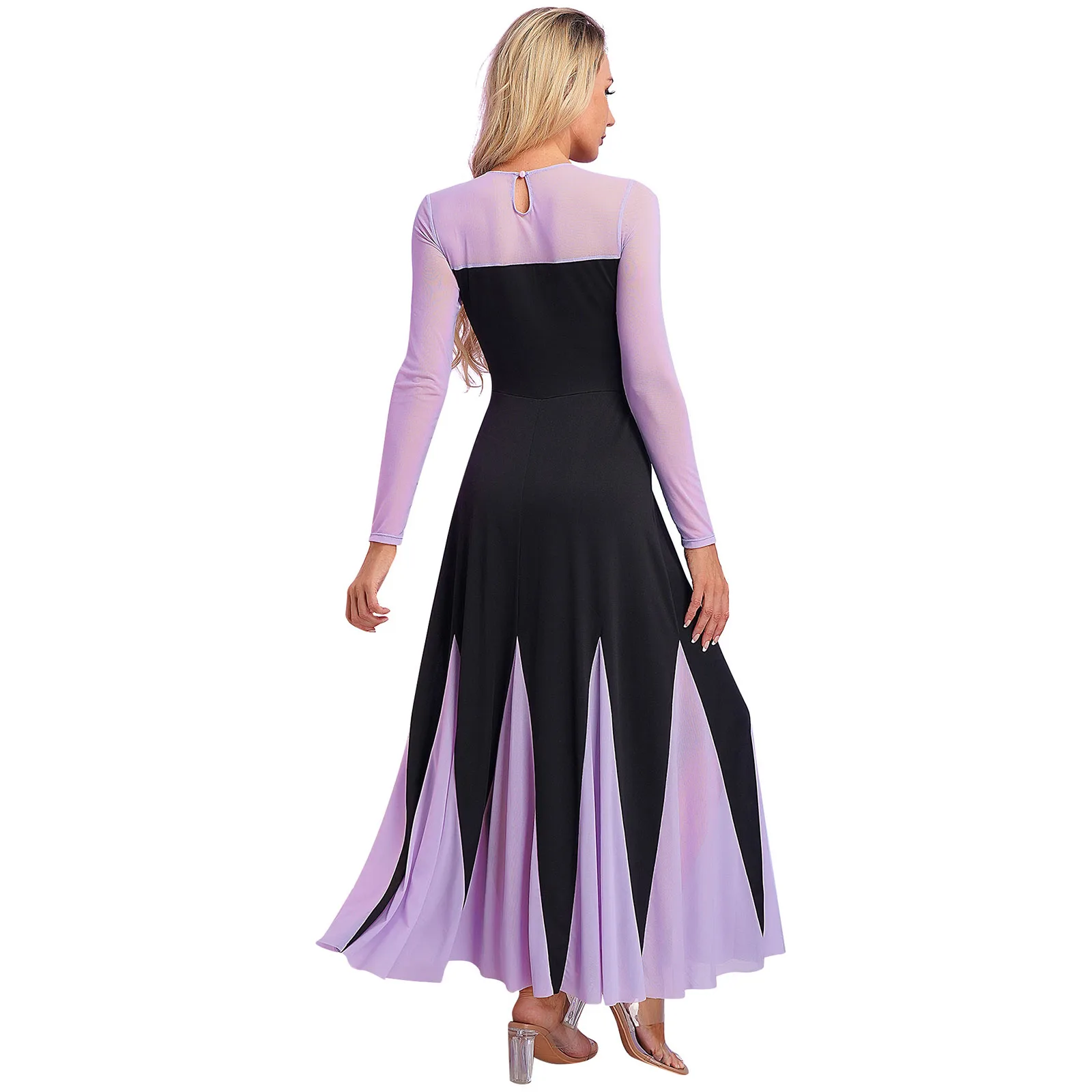 Womens Halloween Mermaid Ursula Cosplay Costume Long Sleeve Black Purple A-Line Maxi Dress for Theme Party Octopus Role Play