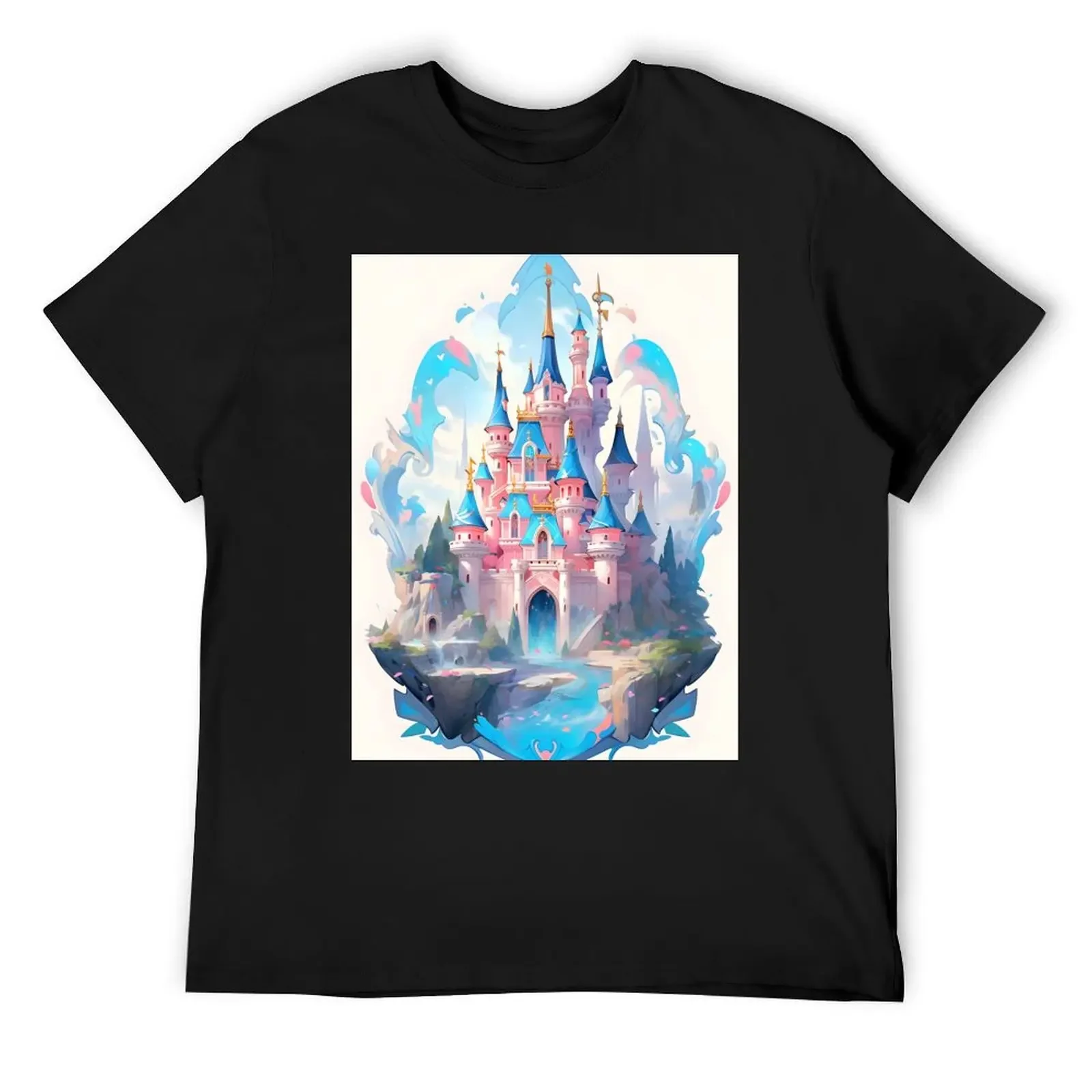 fairy tale castle in paris T-Shirt korean fashion quick drying plus sizes quick-drying funny t shirts men