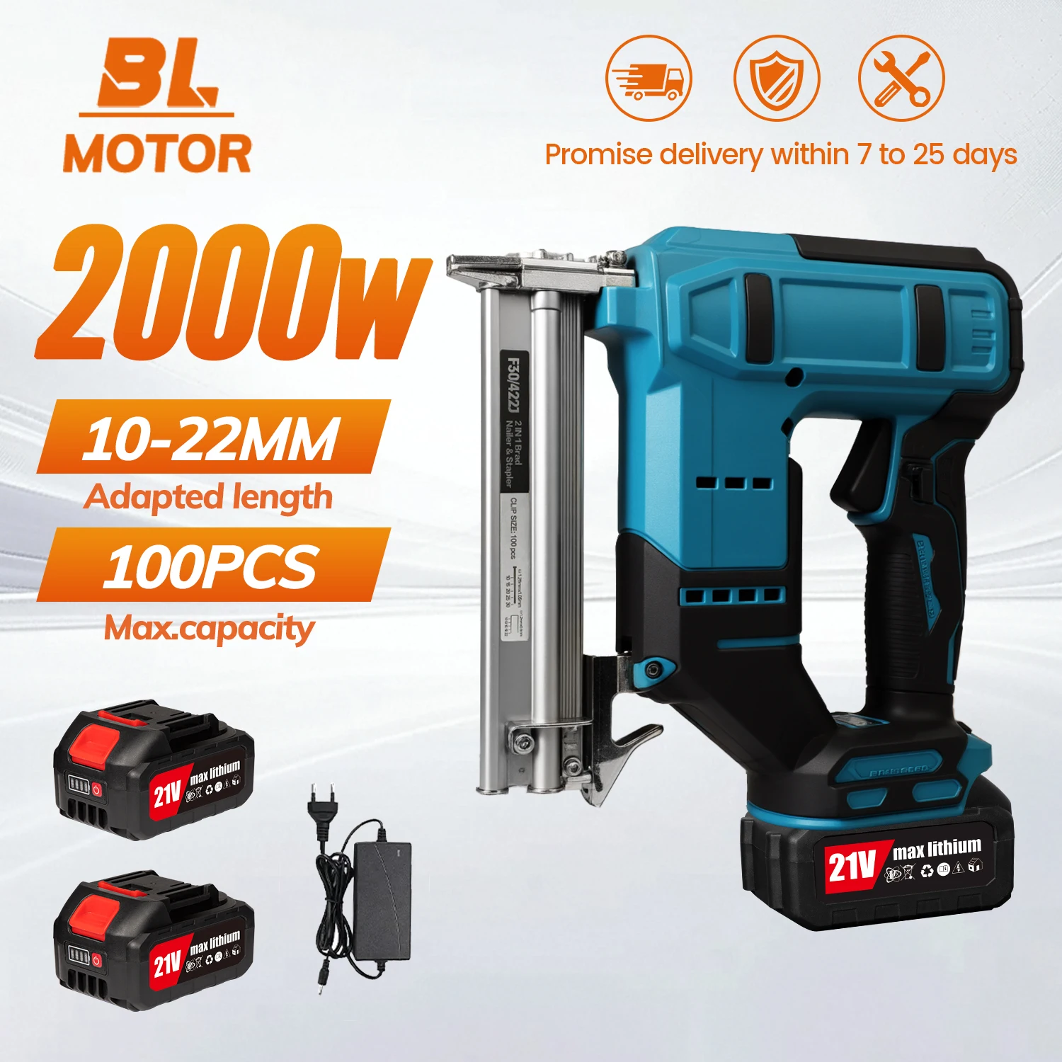

2-In-1 Electric Nail Gun Cordless Stapler Portable Furniture Wood Repair Machine Handheld Electric Nailer Fit Makita 18V Battery
