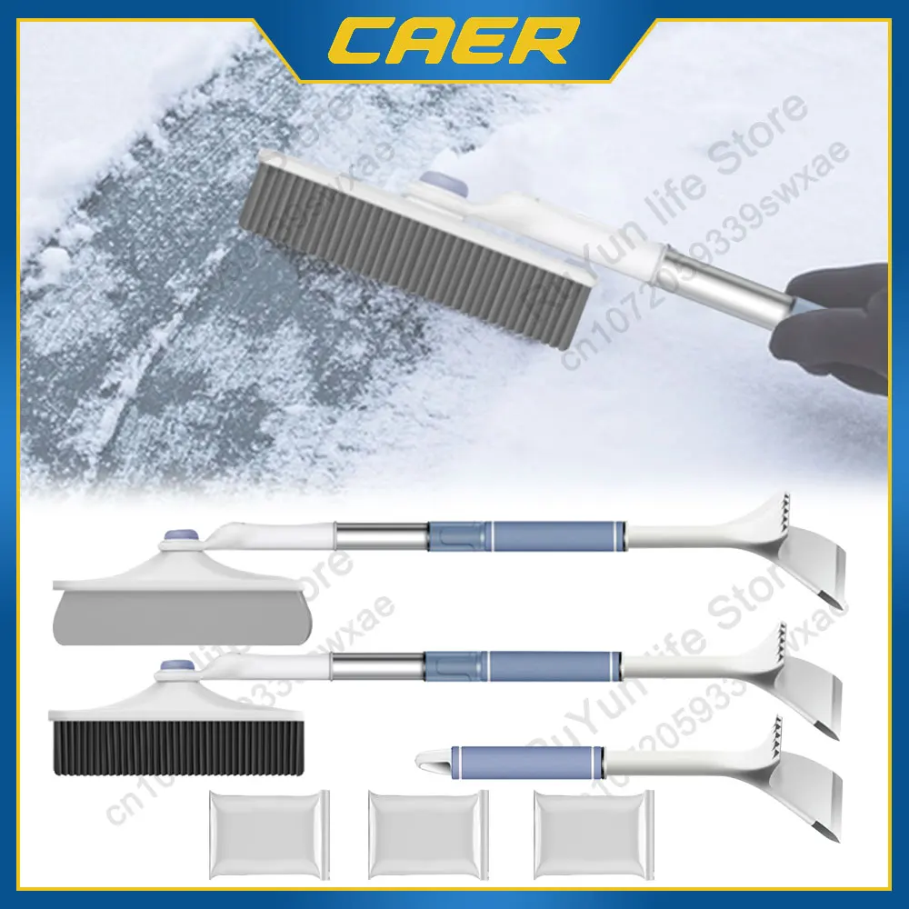 Car Snow Removal Brush Winter Ice Scraper Cleaning Broom for Windshield Windows Scraping Shovel Extendable Deicing Tool Wiper