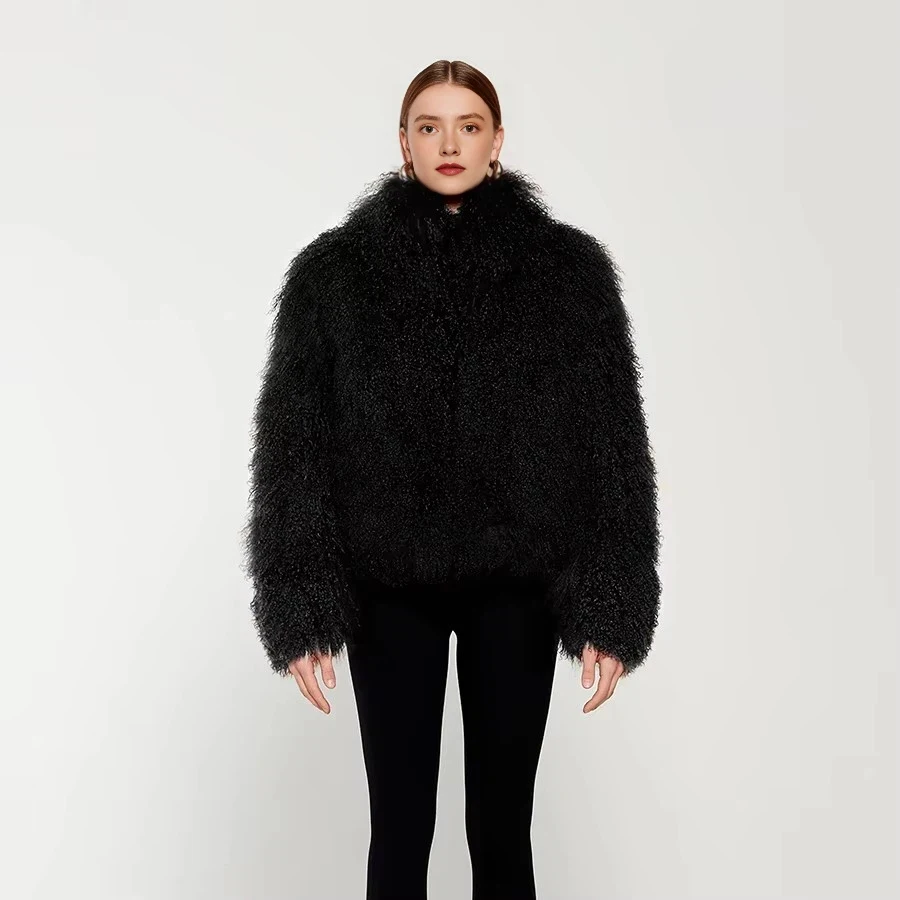 

Зимние пальто для женщин 2024, роскошная куртка из тибетского меха ягненка с высоким воротником, натуральная дубленка, роскошная шуба высокого качества